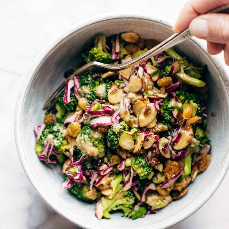 A picture of Broccoli Salad with Creamy Almond Dressing