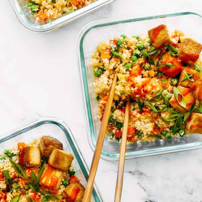 A picture of Cauliflower Fried Rice with Crispy Tofu