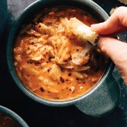 Chicken orzo tomato soup pin