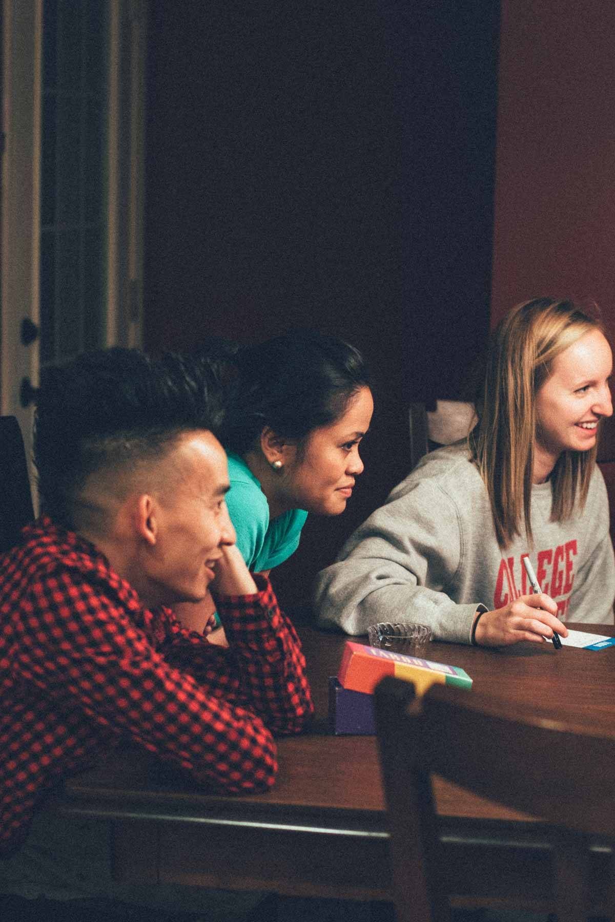 People sitting around a table.