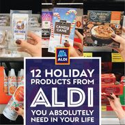 Collage of holiday items from ALDI