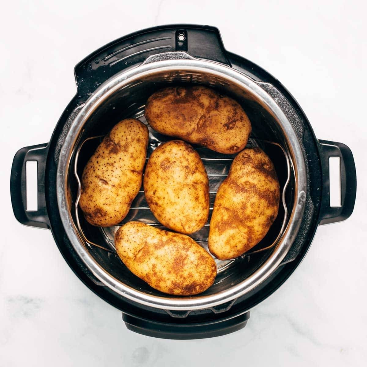 Raw potatoes in the Instant Pot.
